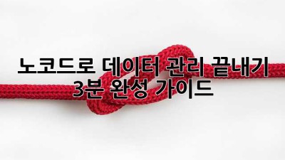 노코드로 데이터 관리 끝내기: 3분 완성 가이드
